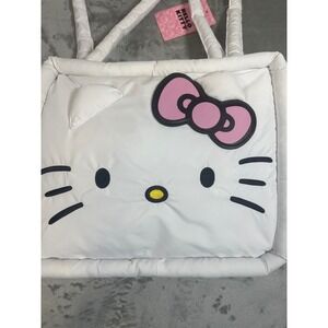 Hello Kitty Puffer Tote Bag White -Puffy Purse with Dear Daniel Coin Purse -NWT